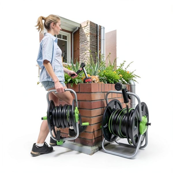 YESTAR Garden Hose Reel Plastic Wall Mount Manual Operation-5