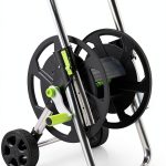 YESTAR Garden Hose Reel Cart Black Aluminum Wall Mount-0