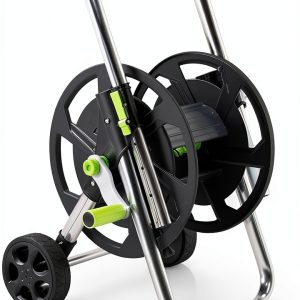 YESTAR Garden Hose Reel Cart Black Aluminum Wall Mount-0