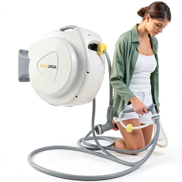 AQUAZILLA Retractable Garden Hose Reel Automatic Wall Mount-5