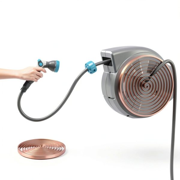 Mojest Garden Hose Reel Auto Rewind Wall Mount Light Gray-1