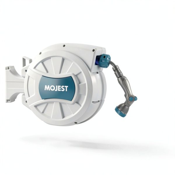 Mojest Garden Hose Reel Auto Rewind Wall Mount Light Gray-5