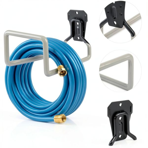 PeoMev Garden Hose Holder Wall Mount Heavy Duty Iron-4