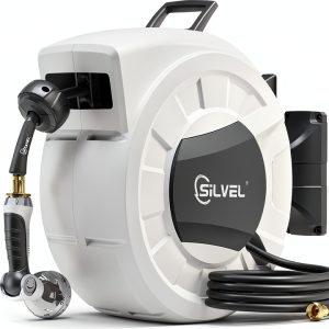 SILVEL Retractable Garden Hose Reel Automatic Wall Mount-0