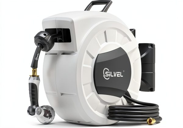 SILVEL Retractable Garden Hose Reel Automatic Wall Mount-0