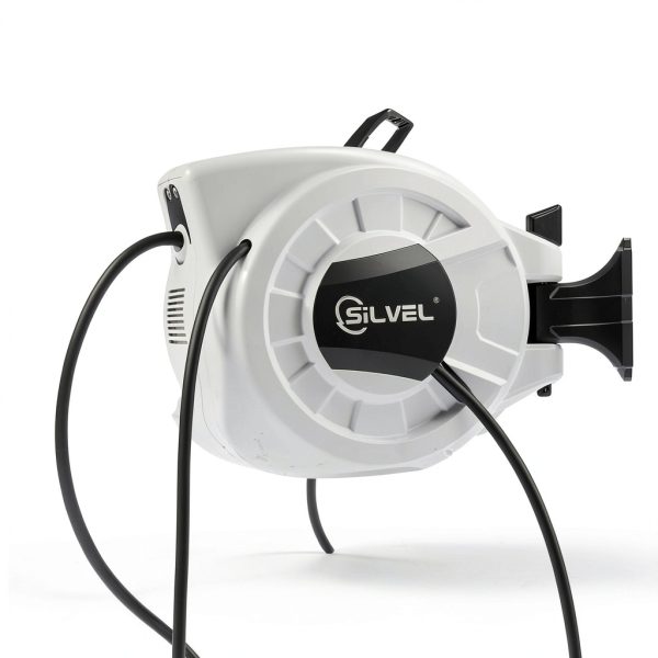 SILVEL Retractable Hose Reel Automatic Wall Mount Light Grey-3