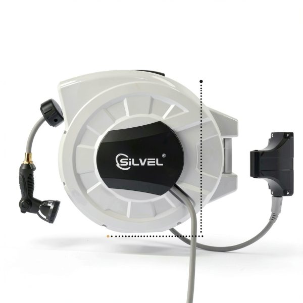SILVEL Retractable Hose Reel Automatic Wall Mount Light Grey-4