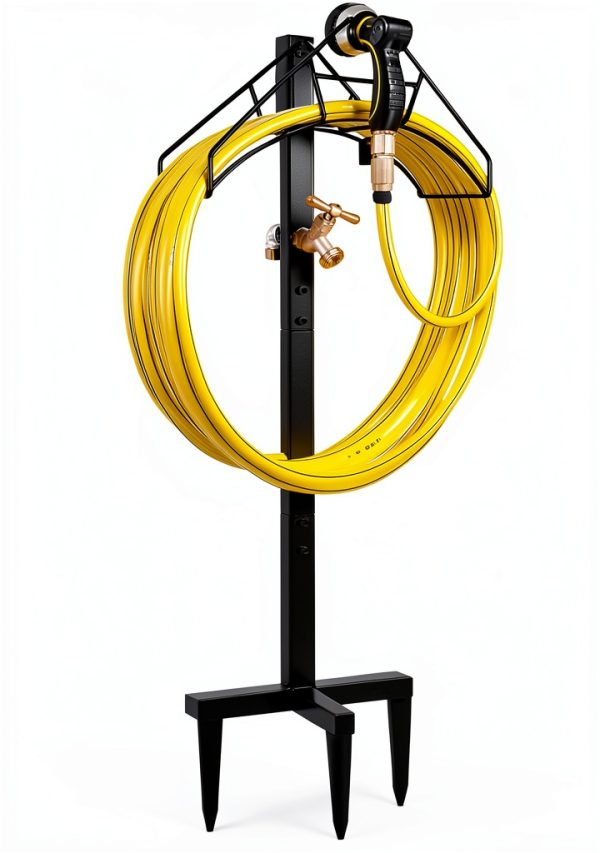 Artigarden Garden Hose Reel Steel Nozzle With Faucet Holder-0