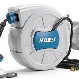 Mojest Garden Hose Reel Auto Rewind Wall Mount Light Gray-0