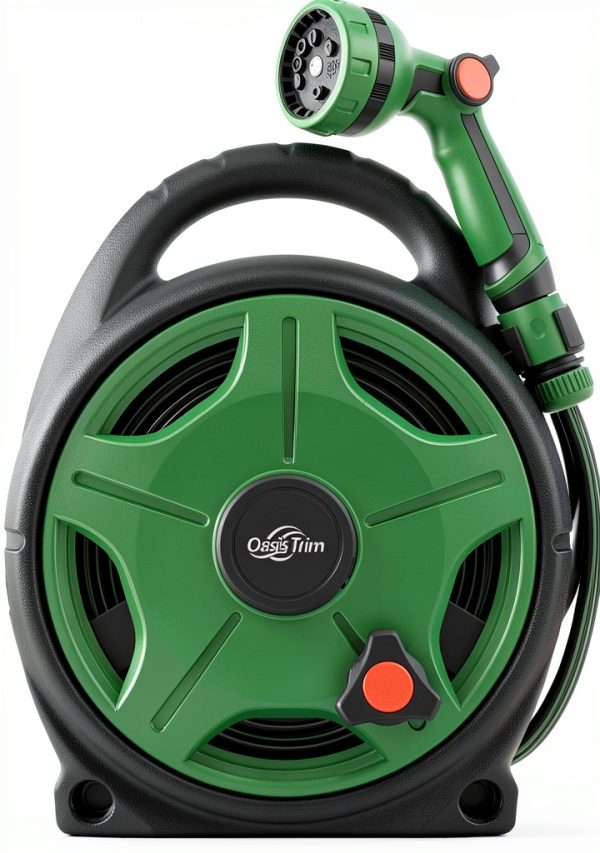 OasisTrim Retractable Garden Hose Reel Green 50FT Manual-0