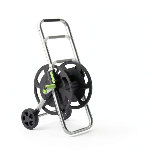 YESTAR Garden Hose Reel Cart Black Aluminum Wall Mount-4