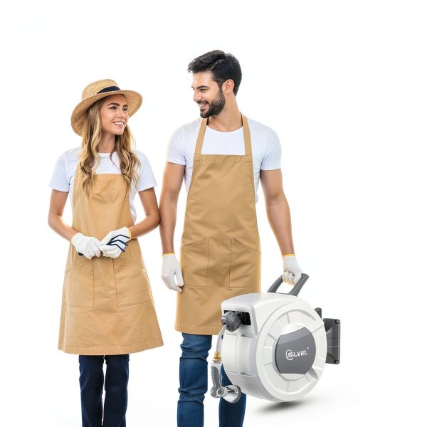 SILVEL Retractable Garden Hose Reel Automatic Wall Mount-7